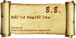 Bárd Boglárka névjegykártya